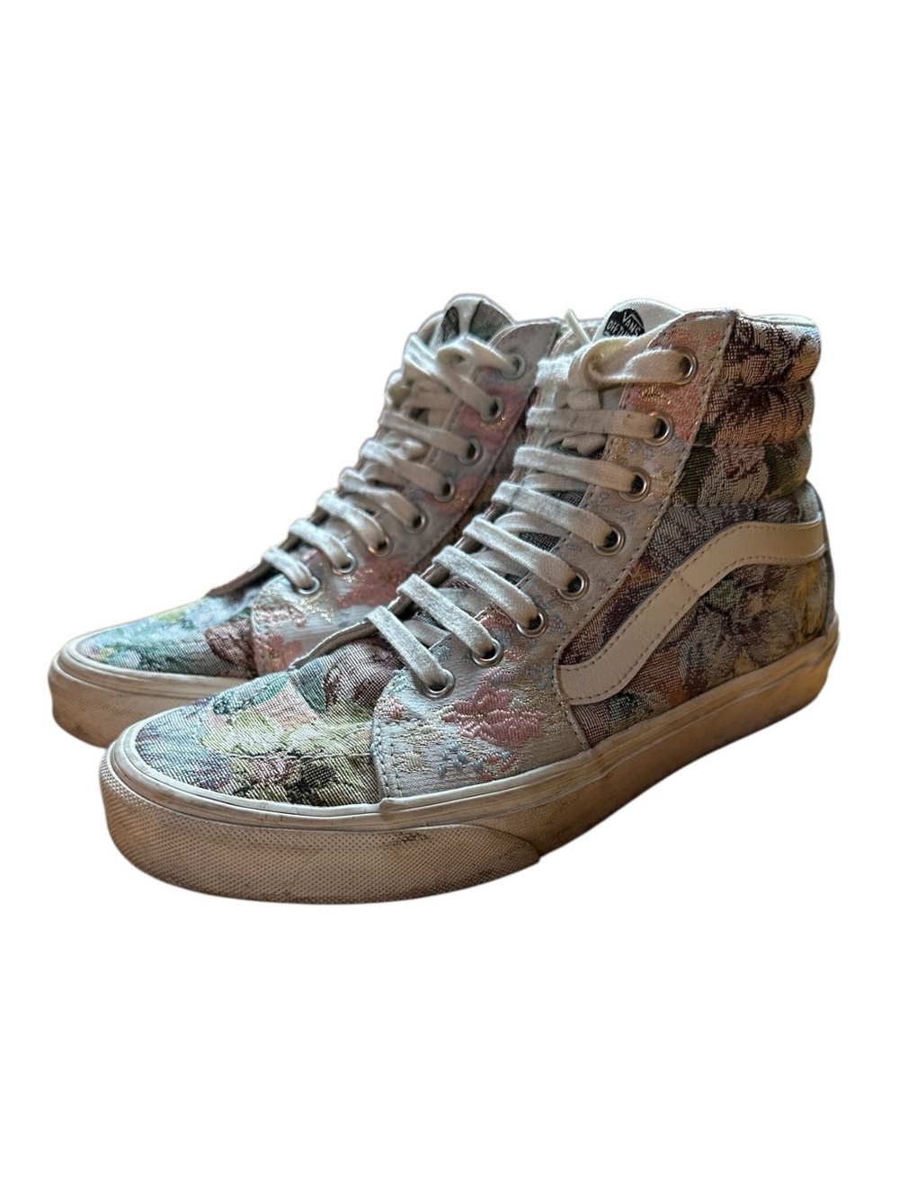 RARE Vans High-Top Canvas Brocade Sneakers - Pastel Floral Multi - Picture 3 of 6